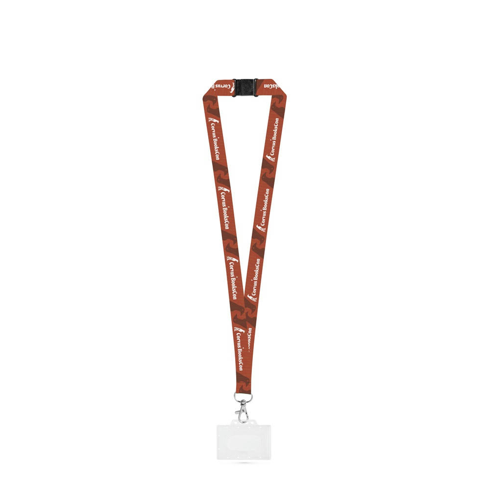 Product image BARNSLEY. Lanyard aus recyceltem Polyester (100%rPET) mit Karabiner, Schicherheitsverschluss und Kartenhalter aus Hartplastik, geeignet für Sublimation Werbeartikel