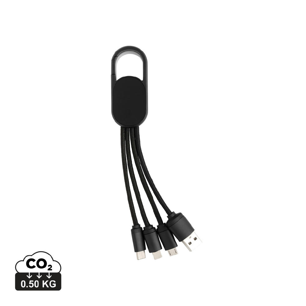 Product image 4-in-1 Kabel mit Karabiner-Clip Werbeartikel