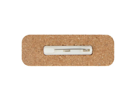 Namensschild Kork mit Anstecknadel bedrucken