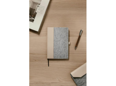 VINGA Albon A5-Notizbuch aus GRS recyceltem Filz Werbeartikel