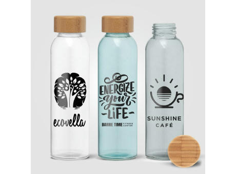 Alpine - 500 ml Glasflasche mit Bambus-Deckel Werbeartikel