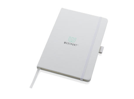 Sam A5 Notizbuch aus RCS zertifiziertem Lederfaserstoff Werbeartikel