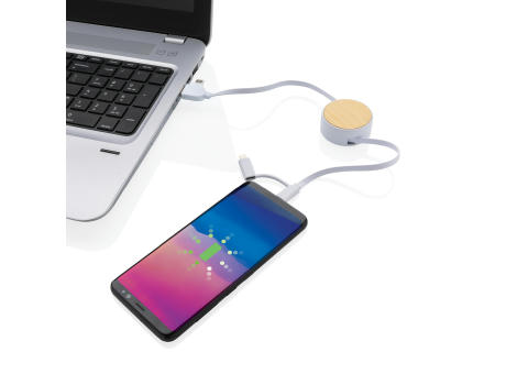 Ontario ausziehb. 6-in-1 Kabel aus RCS recyceltem Kunststoff Werbeartikel