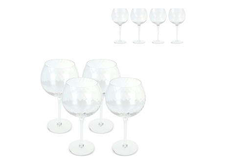 Byon Opacity 4er-Set Weingläser mit stilvollem Glasmuster 470ml Werbeartikel