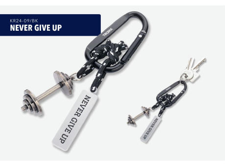 TROIKA Schlüsselanhänger NEVER GIVE UP Werbeartikel