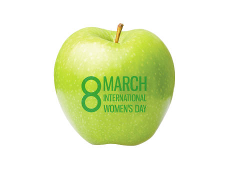 Product image Apfel grün 8 March "International Women`s Day" Werbeartikel