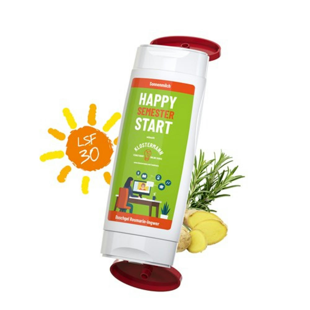 DuoPack Sonnenmilch LSF 30 + Duschgel Rosmarin-Ingwer (2 x 50 ml) Werbeartikel