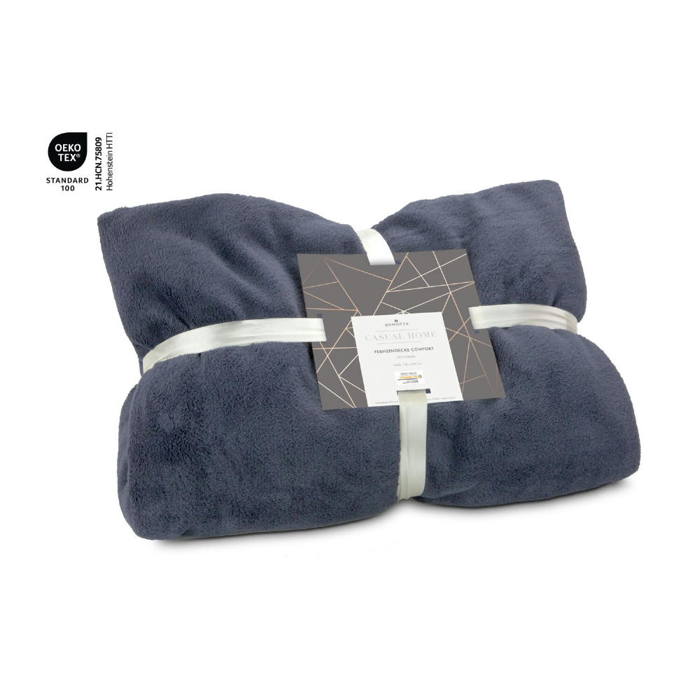 Product image Fernsehdecke Comfort - Schieferblau - 150 x 200 cm, 230 g/m² Werbeartikel