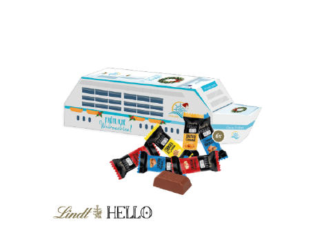 3D Präsent "Schiff" mit Lindt HELLO Werbeartikel