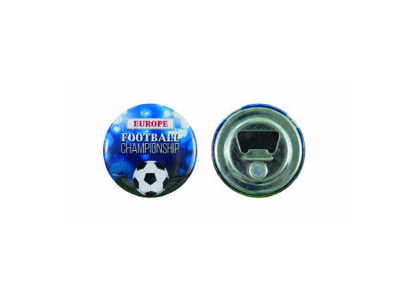 Metallbutton 56mm mit Flaschenöffner und Magnet bedrucken