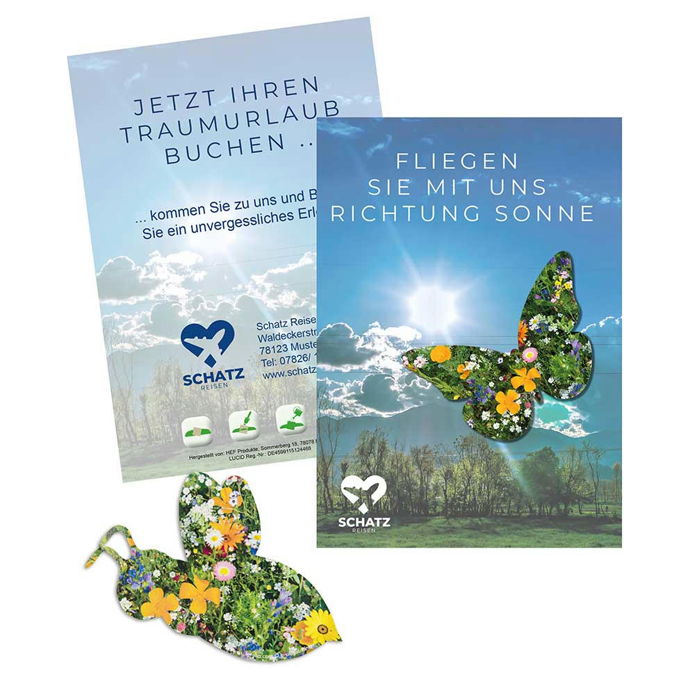 Samenpapier auf A6-Karte - Bienchen Werbeartikel