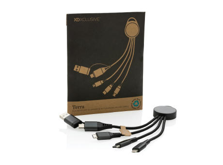 Terra 6-in-1-Ladekabel aus RCS recyceltem Aluminium bedrucken