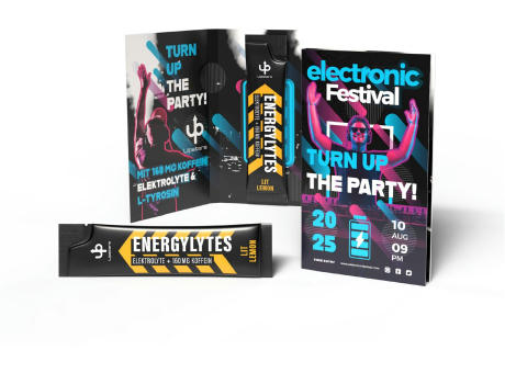 Product image Upsters Energylytes Stick in Werbeklappkarte Werbeartikel