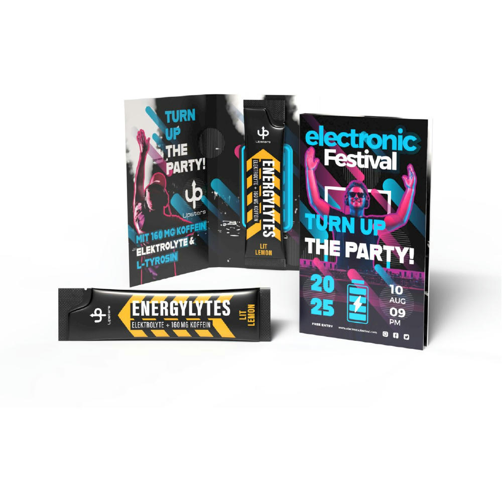 Product image Upsters Energylytes Stick in Werbeklappkarte Werbeartikel
