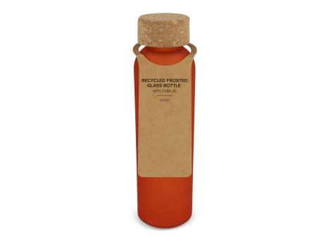 Product image Gefrostete flasche aus recyceltem Glas mit Korkdeckel 500ml bedrucken