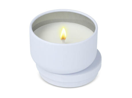 Asana unparfümierte Kerze auf Pflanzenbasis in recycelter Dose Werbeartikel