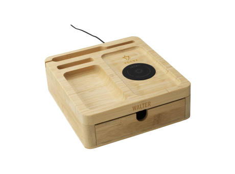 Walter Bamboo Big Dock 15W Organizer und Ladegerät Werbeartikel