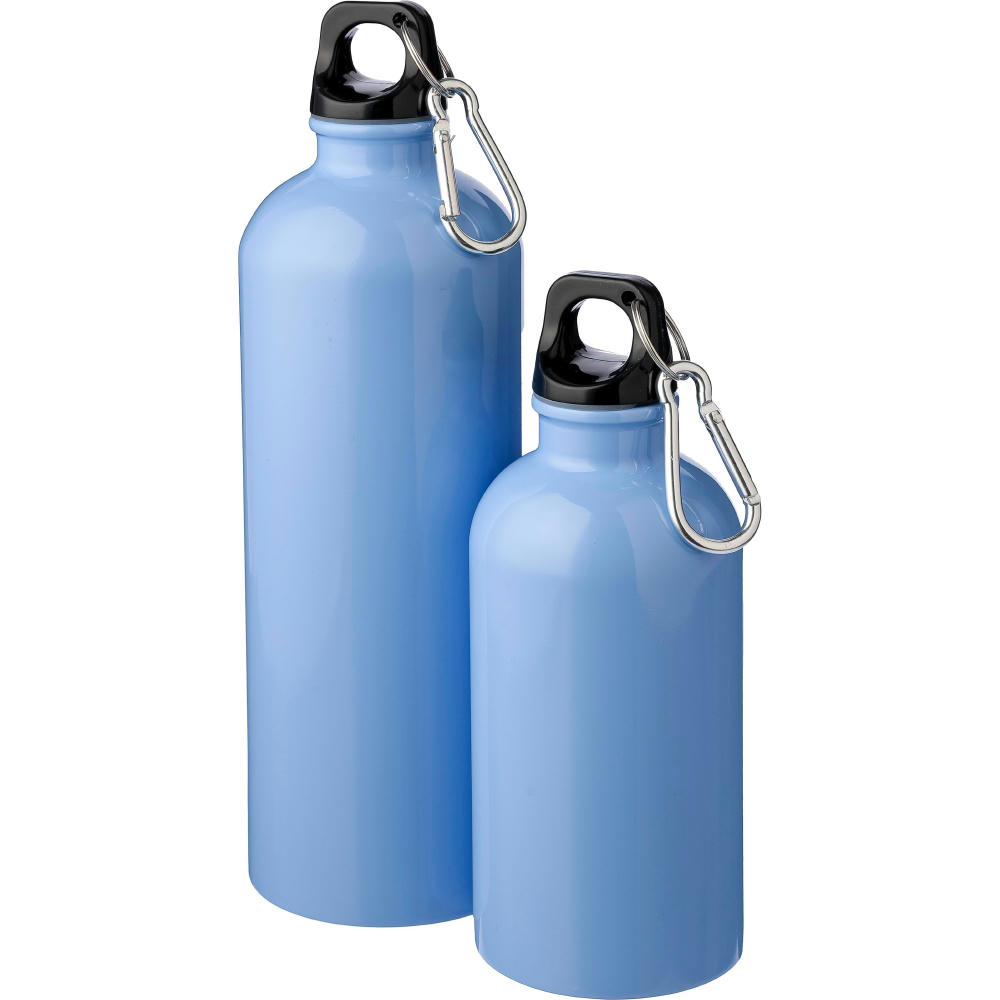 Einwandige Flasche aus recyceltem Edelstahl (400 ml) Sable Werbeartikel