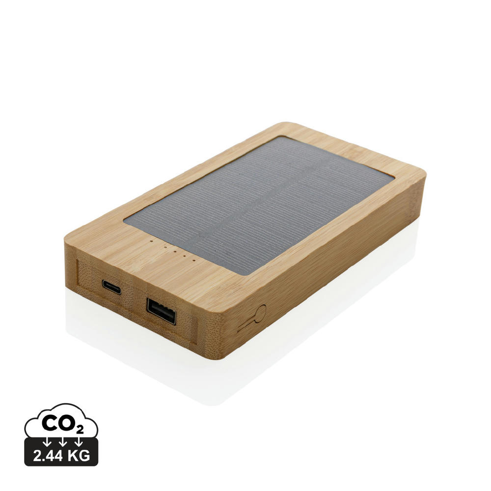 Product image Sunwick 10.000mah Bambus Solar Powerbank Werbeartikel