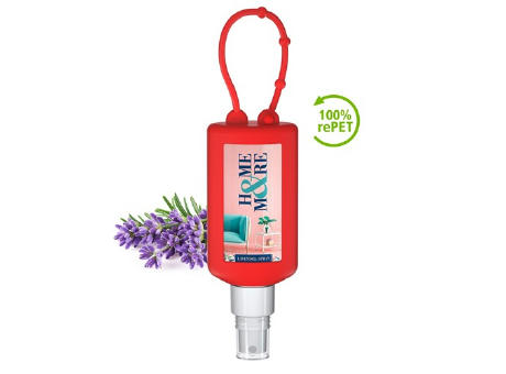 50 ml Bumper rot  - Lavendel-Spray - Body Label Werbeartikel
