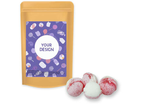Product image Erdbeer-Joghurt Bonbons, ca. 80g, Standbeutel Midi Werbeartikel