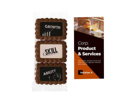 Product image Dreifach bedruckte Kekskarte Werbeartikel