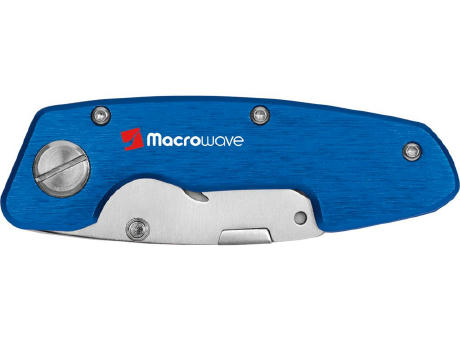 Trapezklingen-Klappmesser "Piranha blau" Werbeartikel