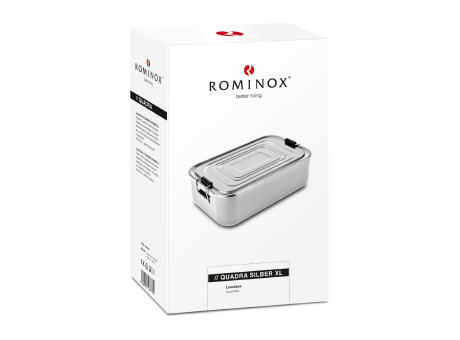 ROMINOX® Lunchbox // Quadra Silber XL Werbeartikel