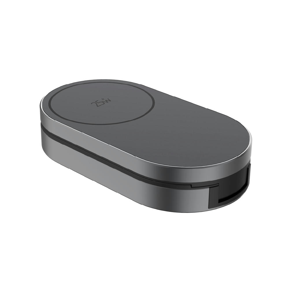 Quantum Ultra-Fast 3-in-1 25W faltbarer Wireless Charger Werbeartikel