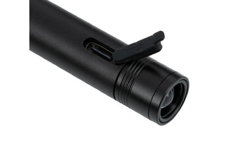 Schlüsselanhänger mit wiederaufladbare LED Taschenlampe REEVES-PORTO LIGHT Werbeartikel