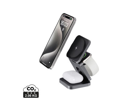 Product image Terra faltbares 3-in-1 15W Charger aus RCS rec. Aluminium Werbeartikel