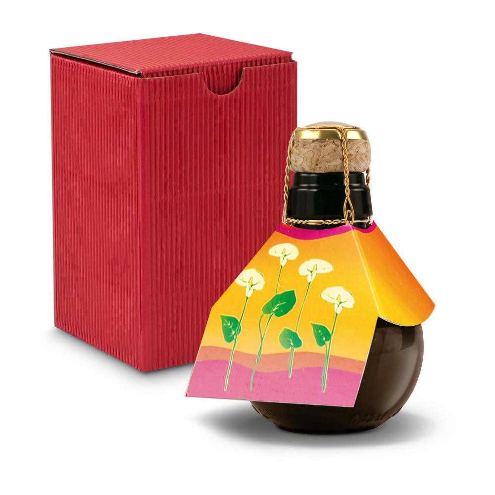 Kleinste Sektflasche der Welt! Calla - Inklusive Geschenkkarton in Gelb, 125 ml Werbeartikel