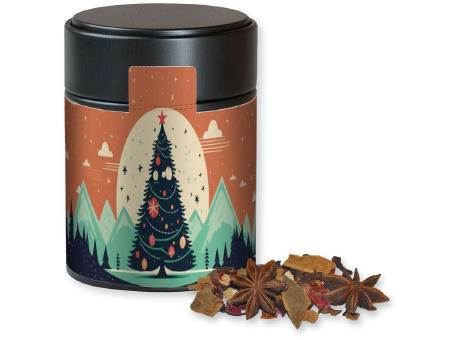 Product image Glühweingewürz grob, ca. 60g, Metalldose Midi schwarz Werbeartikel