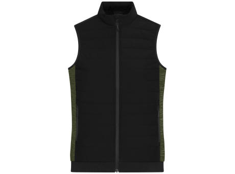 Ladies' Padded Hybrid Vest - Wattierte Weste mit Stehkragen im attraktiven Materialmix Werbeartikel