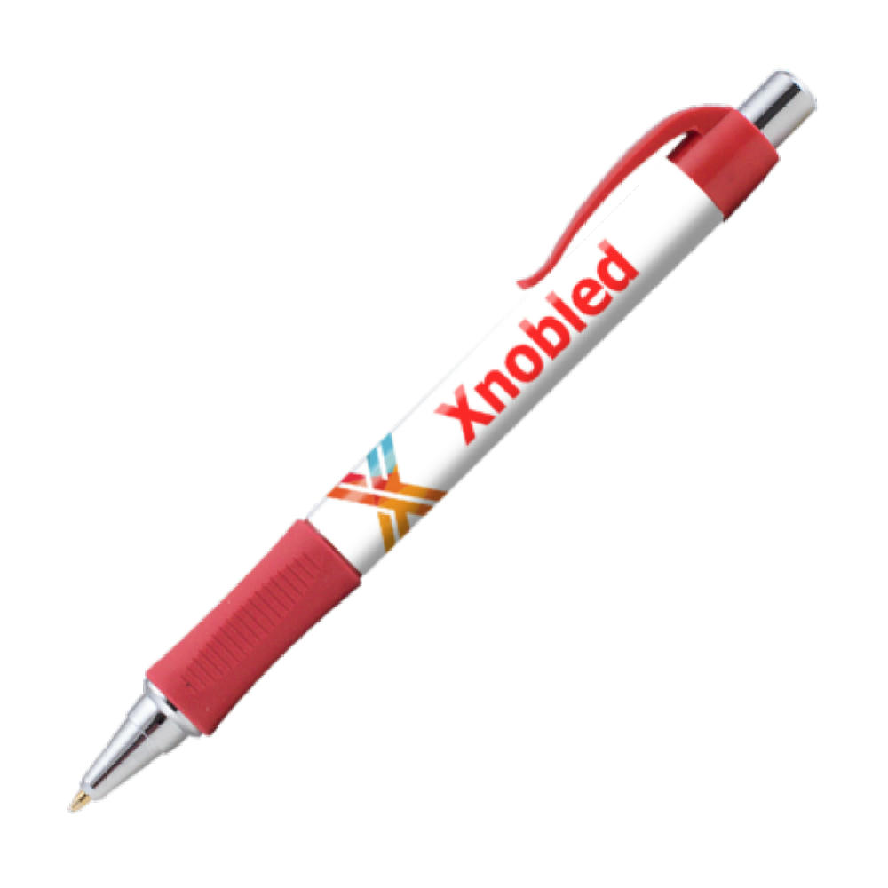 Product image KEA Kugelschreiber mit Griffzone und silbern Akzenten mit 4c-Druck all over Werbeartikel