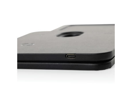 Swiss Peak 3-in-1- Wireless-Charging Desk-Tray aus RCS rPU Werbeartikel