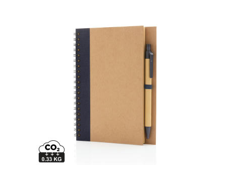 Product image Kraft Spiral-Notizbuch mit Stift Werbeartikel