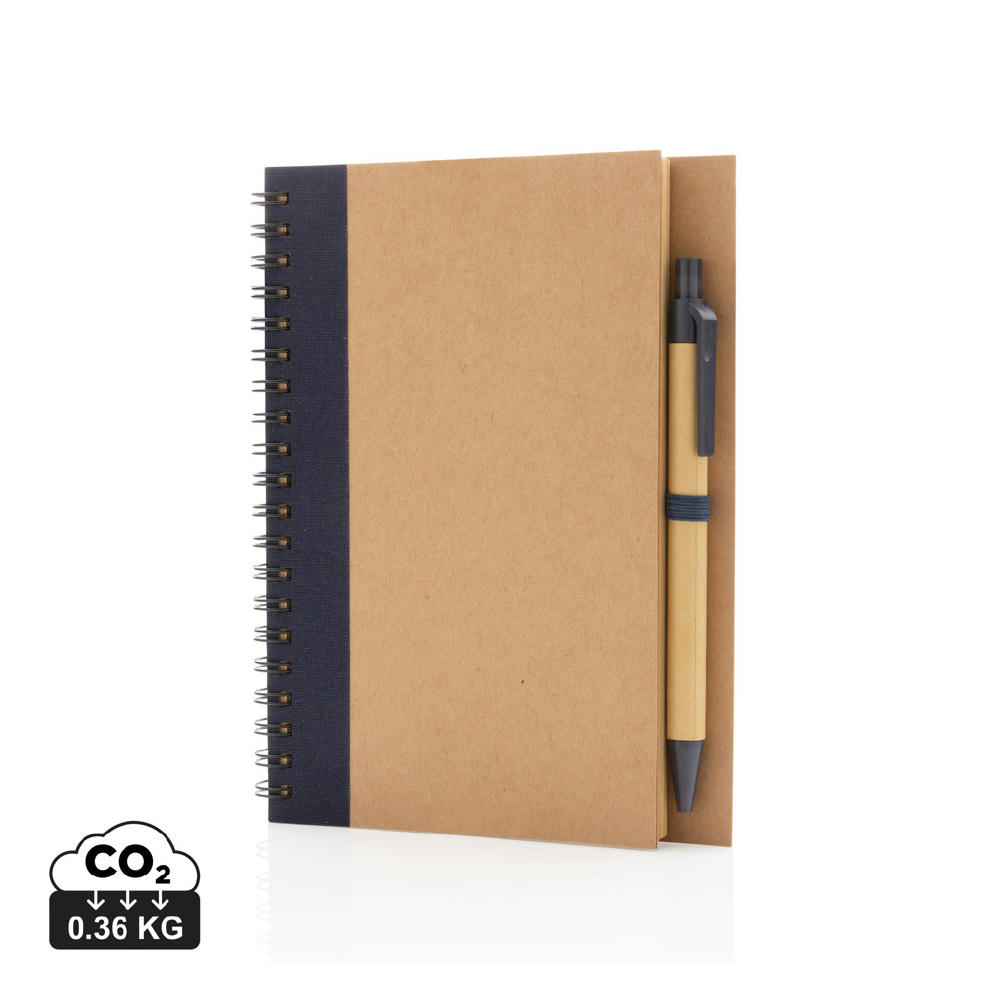 Product image Kraft Spiral-Notizbuch mit Stift Werbeartikel