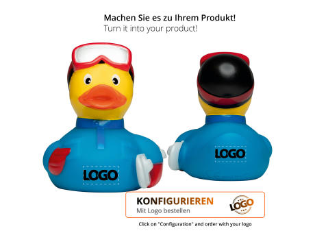 Quietsche-Ente Snowboarder Werbeartikel
