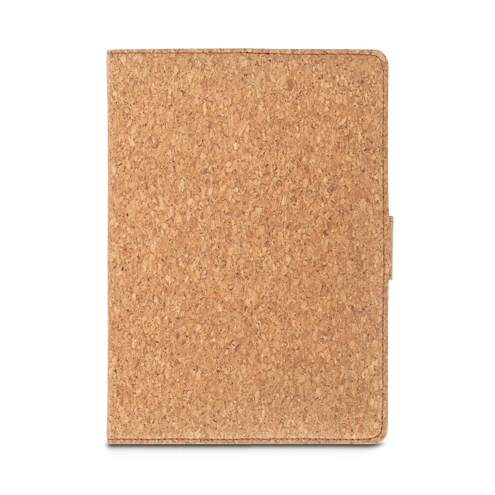 FIELDING. Mappe A5 aus Kork und recyceltem Polyester (100 % rPET) mit abnehmbarem Notizblock Werbeartikel