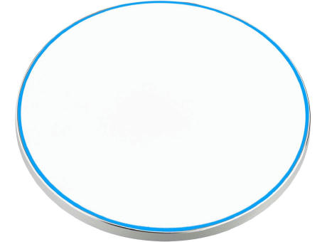 Product image Wireless Charger 10 Watt mit eloxierter Aluminiumschale und leuchtendem Rand Werbeartikel