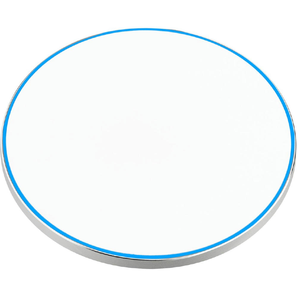 Product image Wireless Charger 10 Watt mit eloxierter Aluminiumschale und leuchtendem Rand Werbeartikel