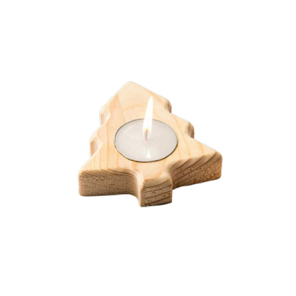 Product image MAKA Kerze in einem Holzhalter Werbeartikel