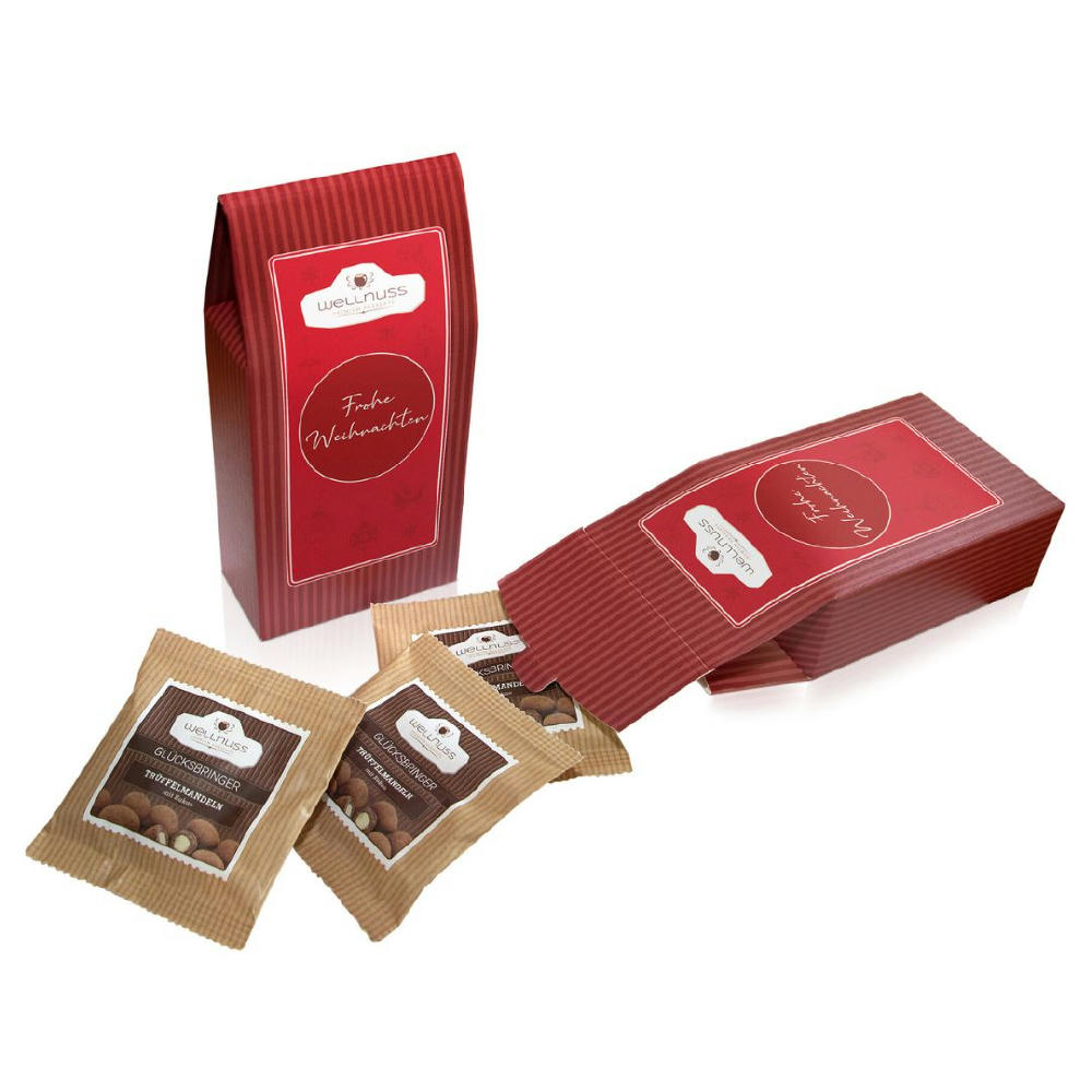 Product image Maxi Faltschachtel gefüllt mir 6 Premium Flowpacks Werbeartikel