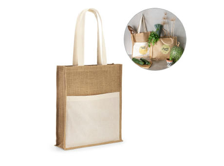 BRAGA. Jutetasche (240 g/m²) und Tasche aus 100% Baumwolle (140 gm²) bedrucken