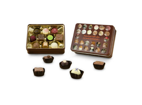Geschenkartikel / Präsentartikel: Schokoladenauswahl - Pralinendose mit 125 g Werbeartikel