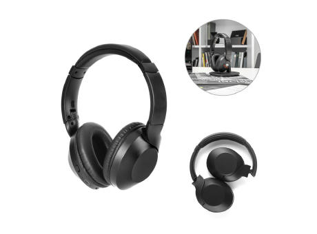 HENDRIX. Faltbare kabellose Kopfhörer mit 20 Stunden Akkulaufzeit aus recyceltem ABS (100% rABS) Werbeartikel