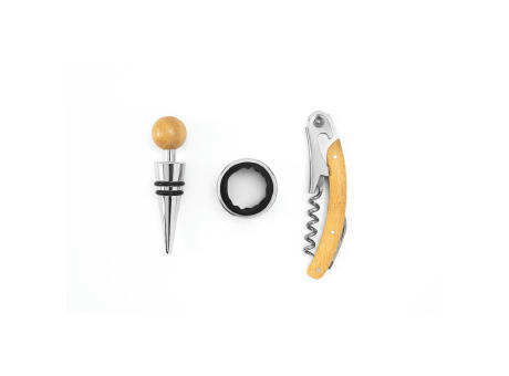 SAVORY. Weinset aus Bambus und Edelstahl Werbeartikel