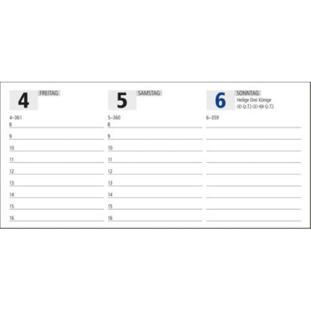 Tisch-Querkalender Master Monatsregister EXPRESS 1 Woche = 2 Seiten 8–21 Uhr Werbeartikel