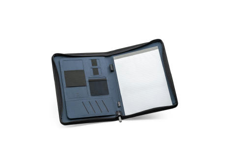 EMERGE FOLDER. A4 Mappe aus recyceltem Polyester (100% rPET) 300D mit Reißverschluss Werbeartikel